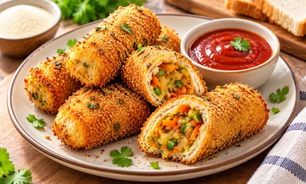 Rava-Coated Bread Rolls