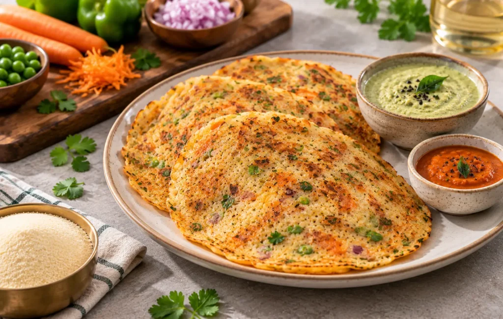 Rava Vegetable Cheela Recipe