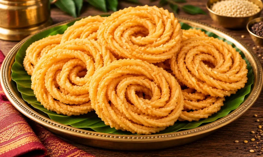 Traditional South Indian crispy murukku snack