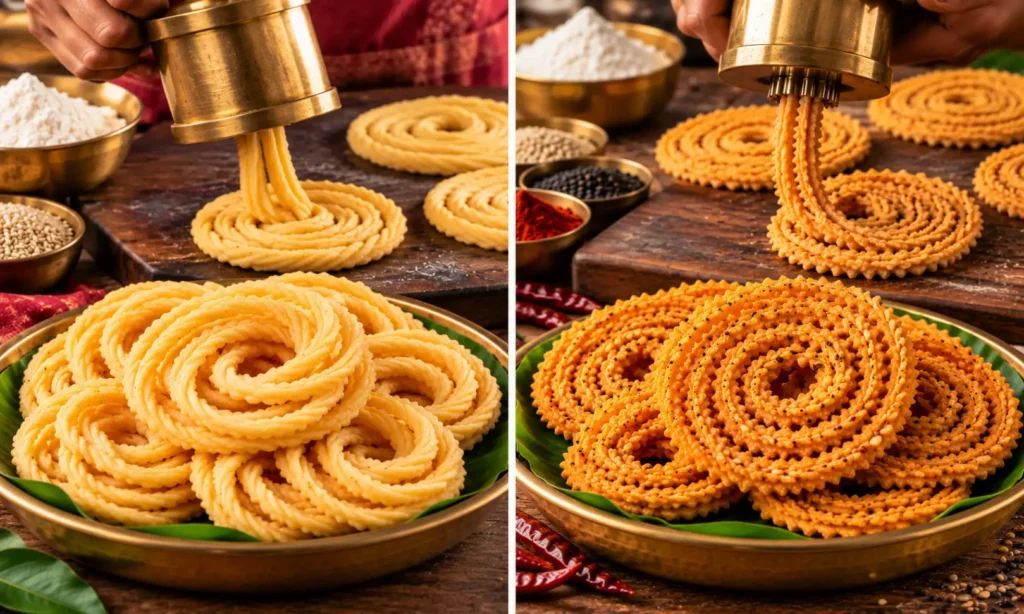 Traditional preparation methods for murukku and chakli